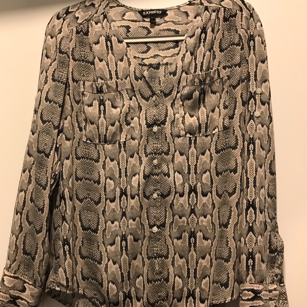 Express Portifino Snake Skin Print Blouse